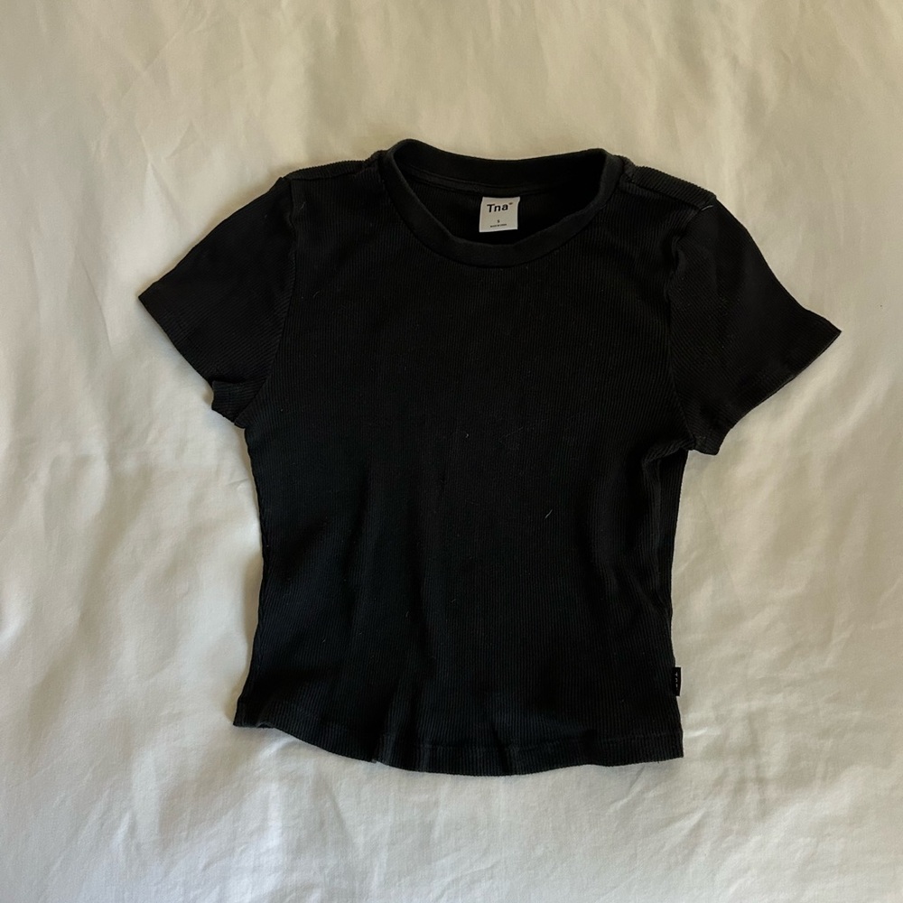 Black Ribbed T-Shirt